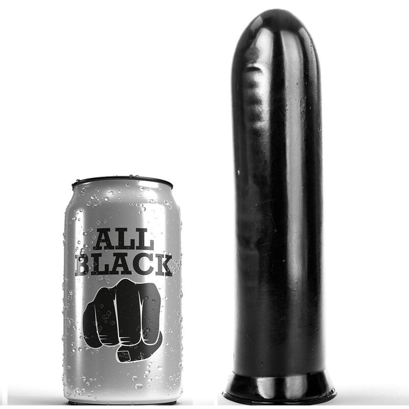 All black analdildo stor rund 19 cm