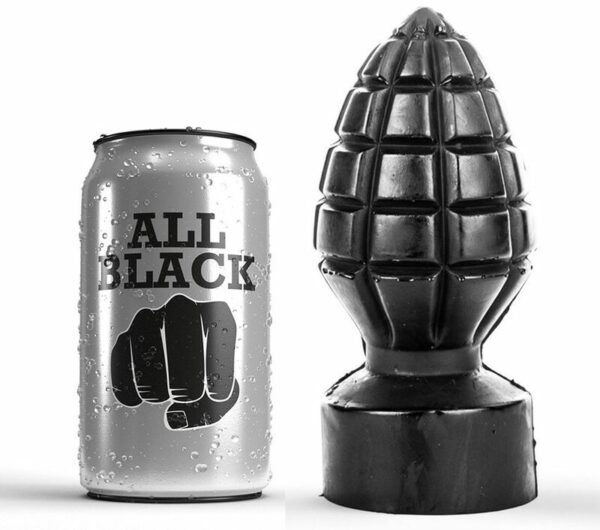 All black buttplug granat 14 cm