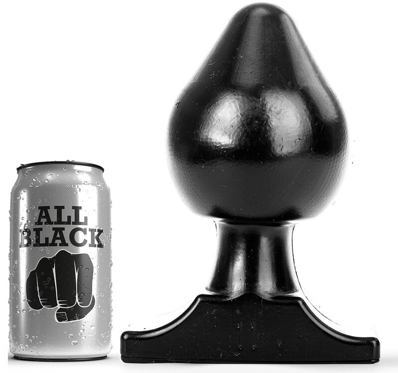 All black buttplug stor 19 cm svart