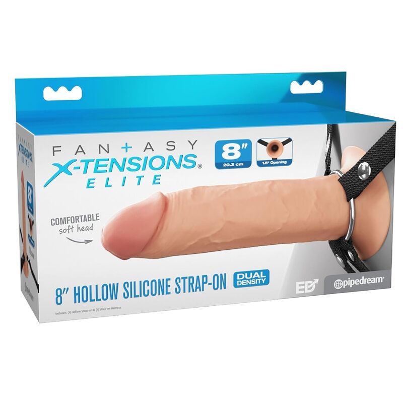 Fantasy X-Tensions Elite – ihålig strap-on i silikon 20,3 cm